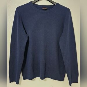 Quince 100% Mongolian Cashmere Crewneck Sweater Navy Blue Size L Luxury Minimali